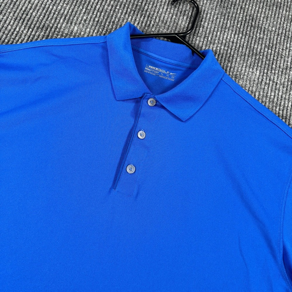 Nike Golf Dri Fit Polo Shirt Mens XL Blue Short Sleeve Performance Standard Fit